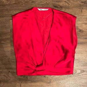 Satin red Zara top